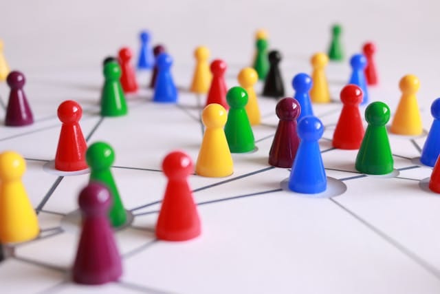 Colored markers on a brand roadmap